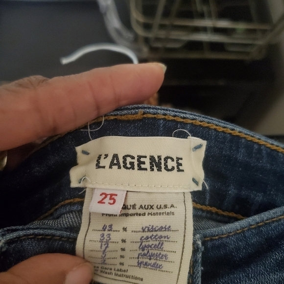 L' Agence Margot High Rise Stretch skinny Jeans Indigo Blue Size 25 - Picture 3 of 3